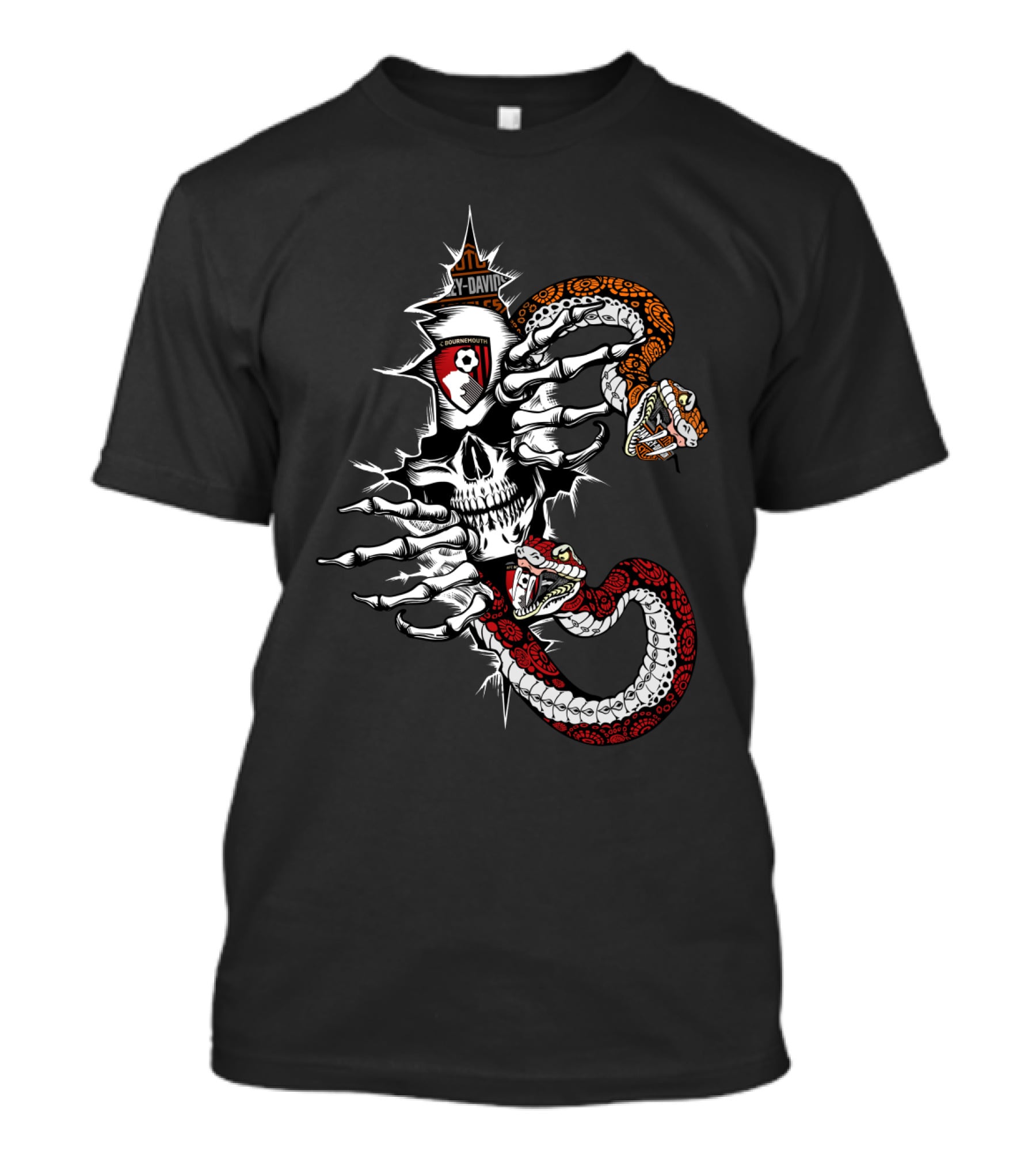Skull Snake Football Badge T-Shirt
