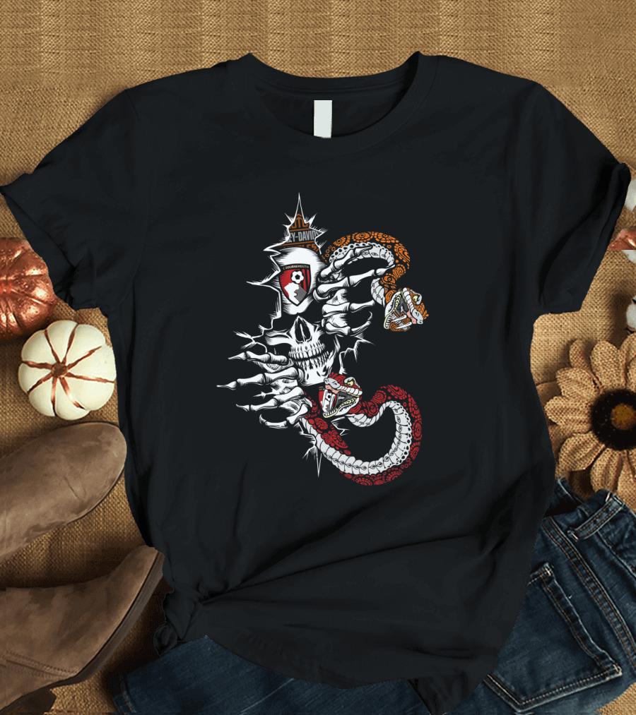 Skull Snake Football Badge T-Shirt