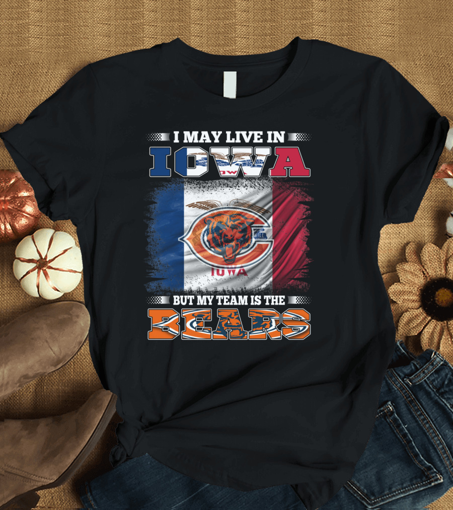 Iowa Flag Background Bears Team Pride T-Shirt