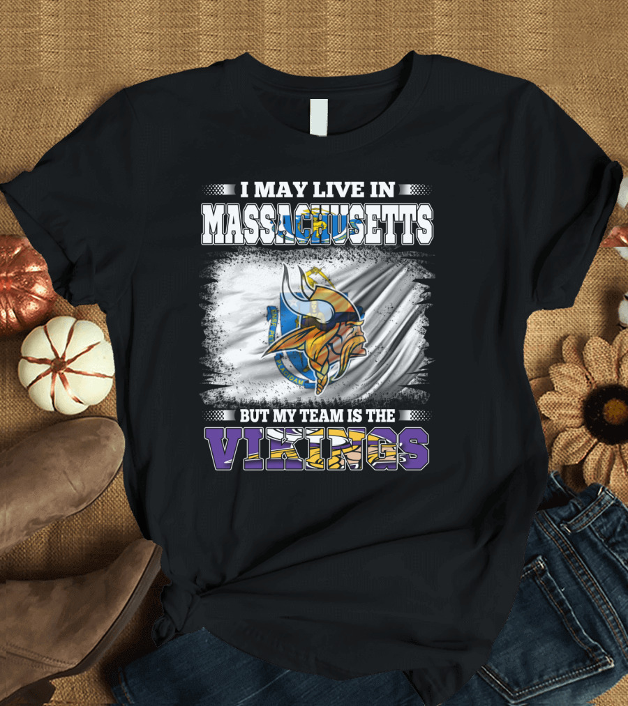 Massachusetts Pride NFL Vikings Team Loyalty Fan T-Shirt
