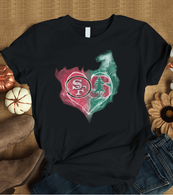 T-Shirt: 49ers SF Stanford Cardinal Logo Heart T-Shirt 49ers SF Stanford Cardinal Logo Heart T-Shirt