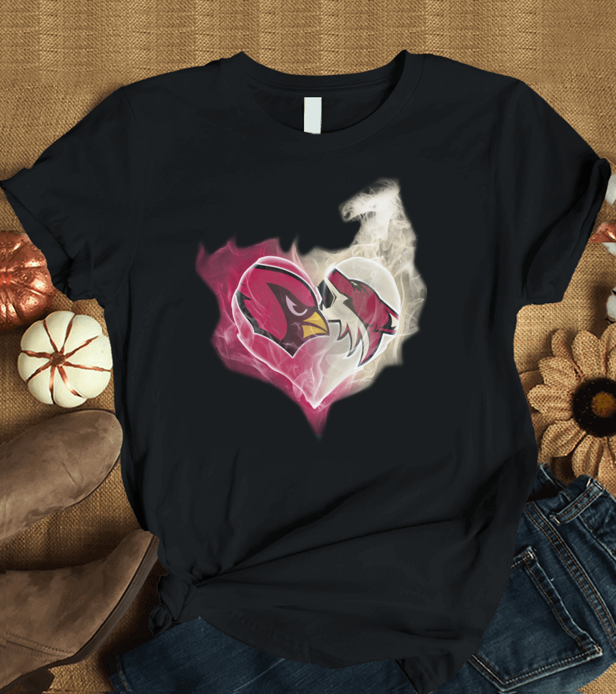 Cardinal Arizona Coyotes Heart Emblem T-Shirt