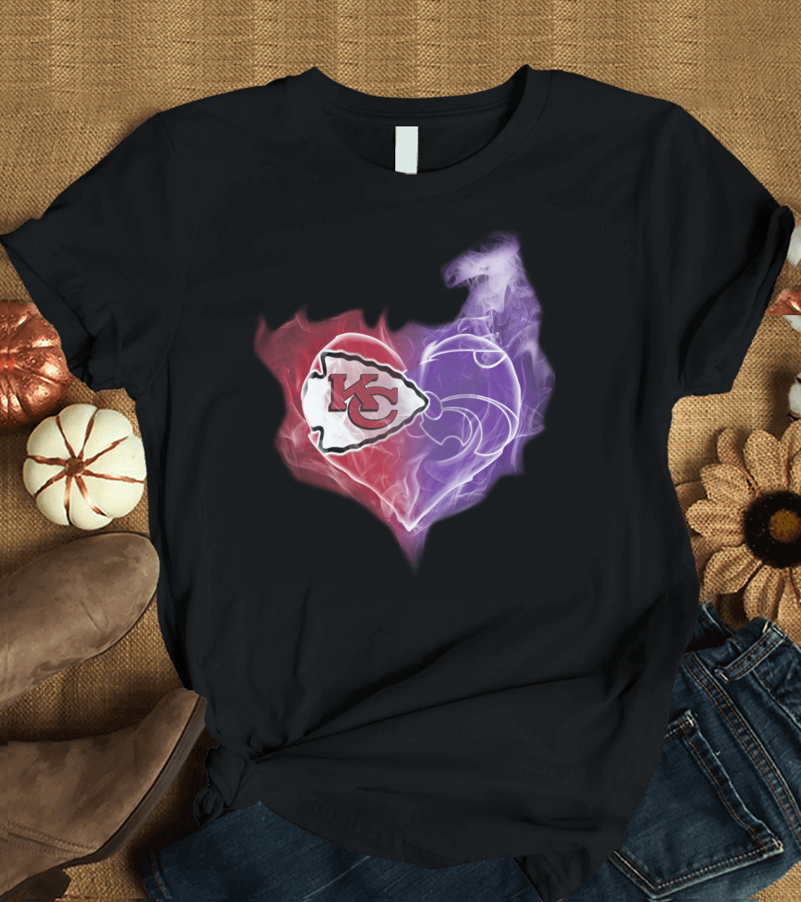 Kansas City Chiefs Kansas State Wildcats Heart T-Shirt