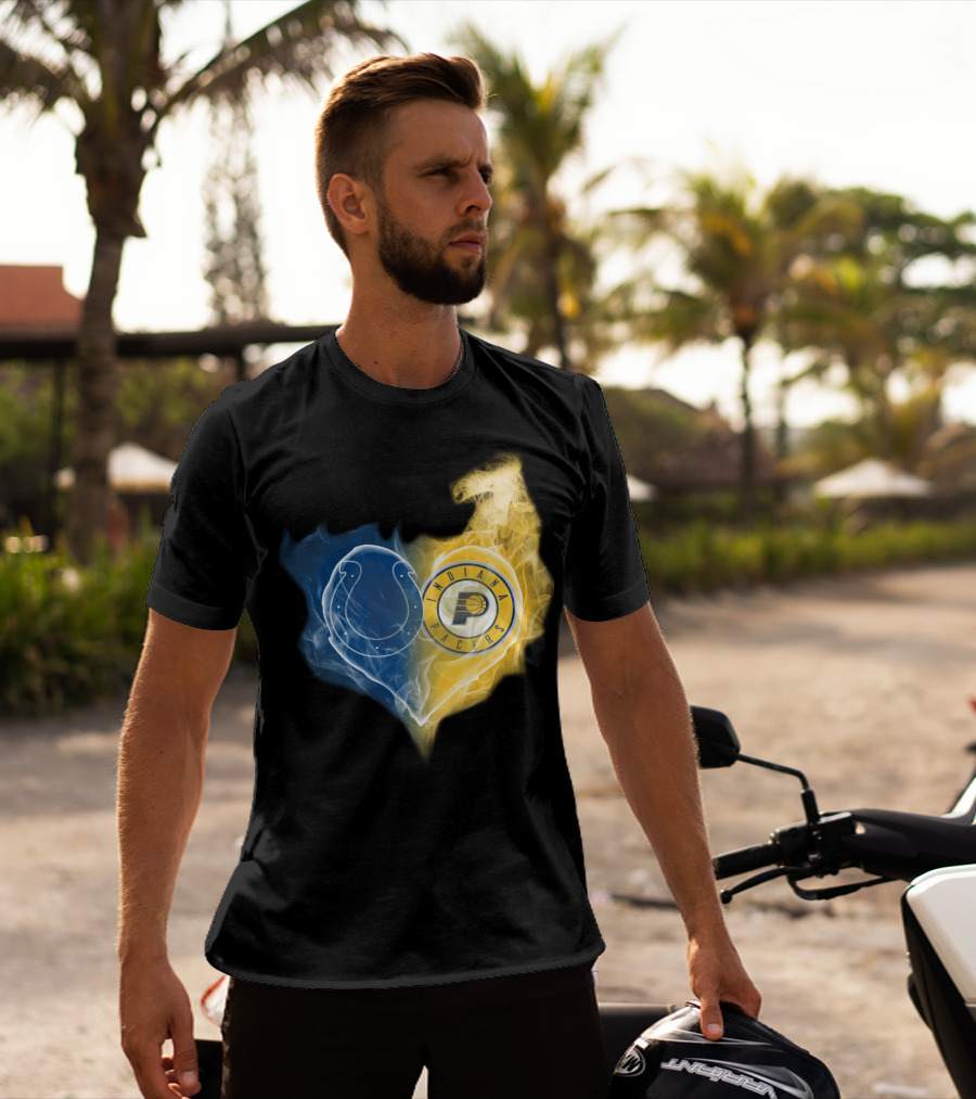 Colts Indiana Pacers Heart Logo Fusion T-Shirt