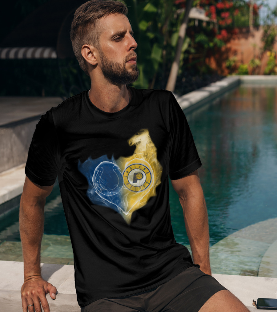 Colts Indiana Pacers Heart Logo Fusion T-Shirt