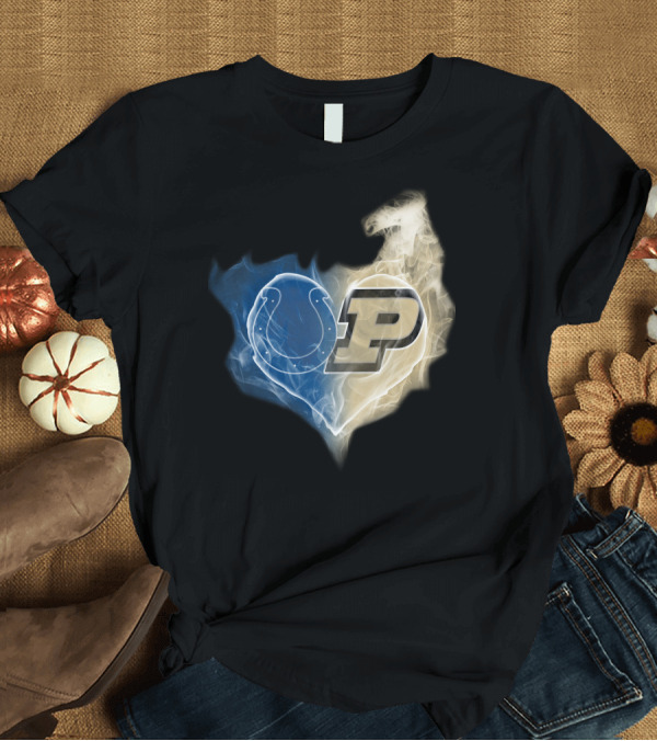 T-Shirt: Colts Purdue Boilermakers Heart T-Shirt Colts Purdue Boilermakers Heart T-Shirt