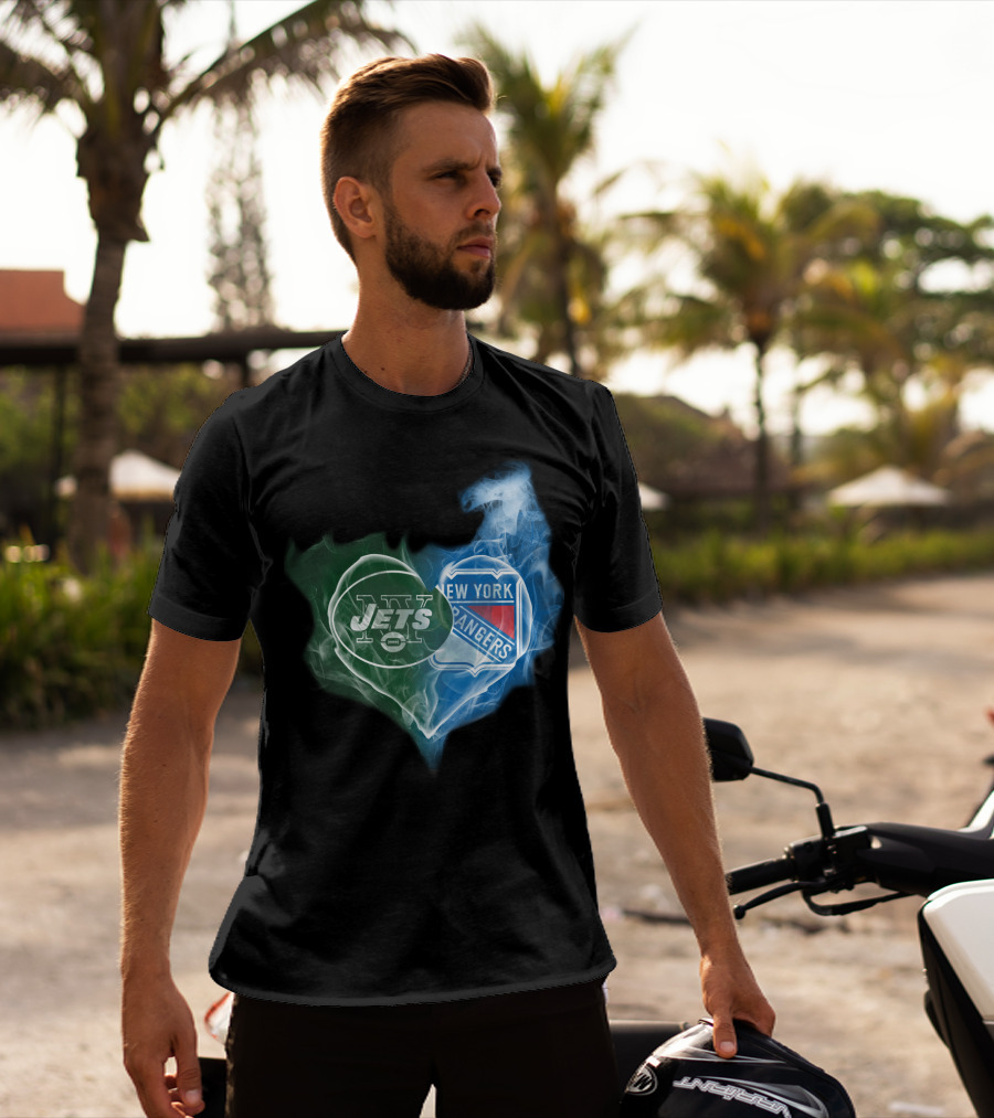 Jets New York Rangers Heart Smoke Fusion T-Shirt