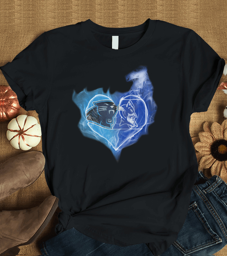 Panthers Duke Blue Devils Heart Fusion T-Shirt