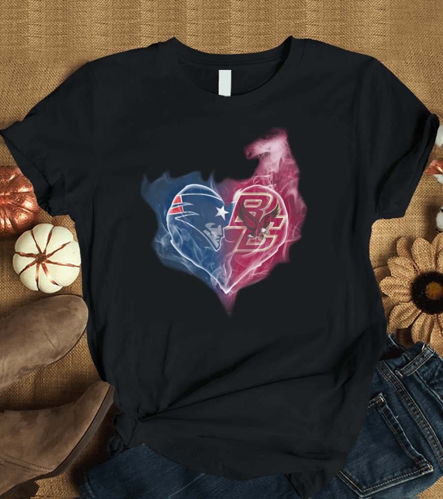 Patriots Boston College Eagles Heart Logo Fusion T-Shirt