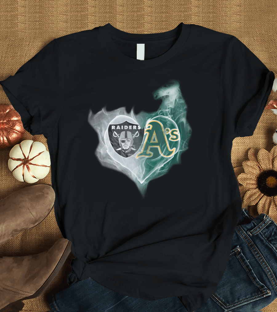 Raiders A's Heart Smoke T-Shirt