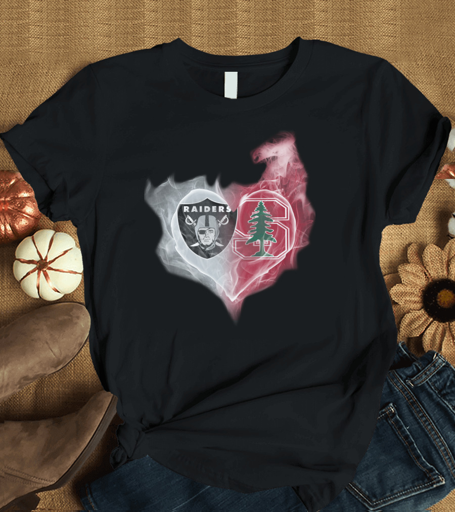 Raiders Stanford Cardinal Heart Emblem Fusion T-Shirt