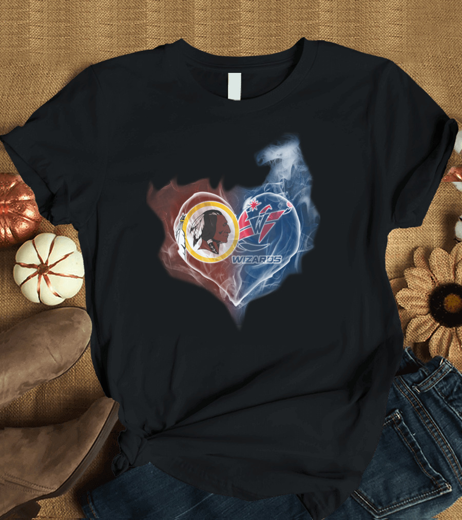 Redskins Washington Wizards Heart Smoke Effect T-Shirt