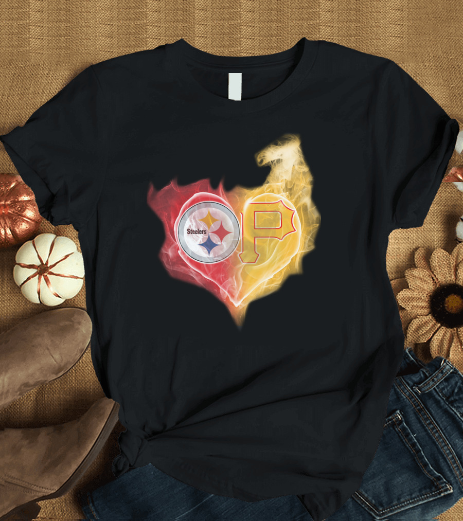 Steelers Pittsburgh Pirates Heart T-Shirt