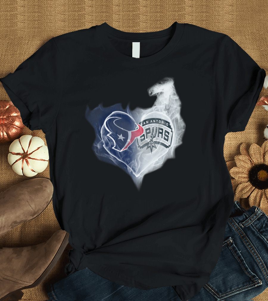 Texans San Antonio Spurs Heart T-Shirt