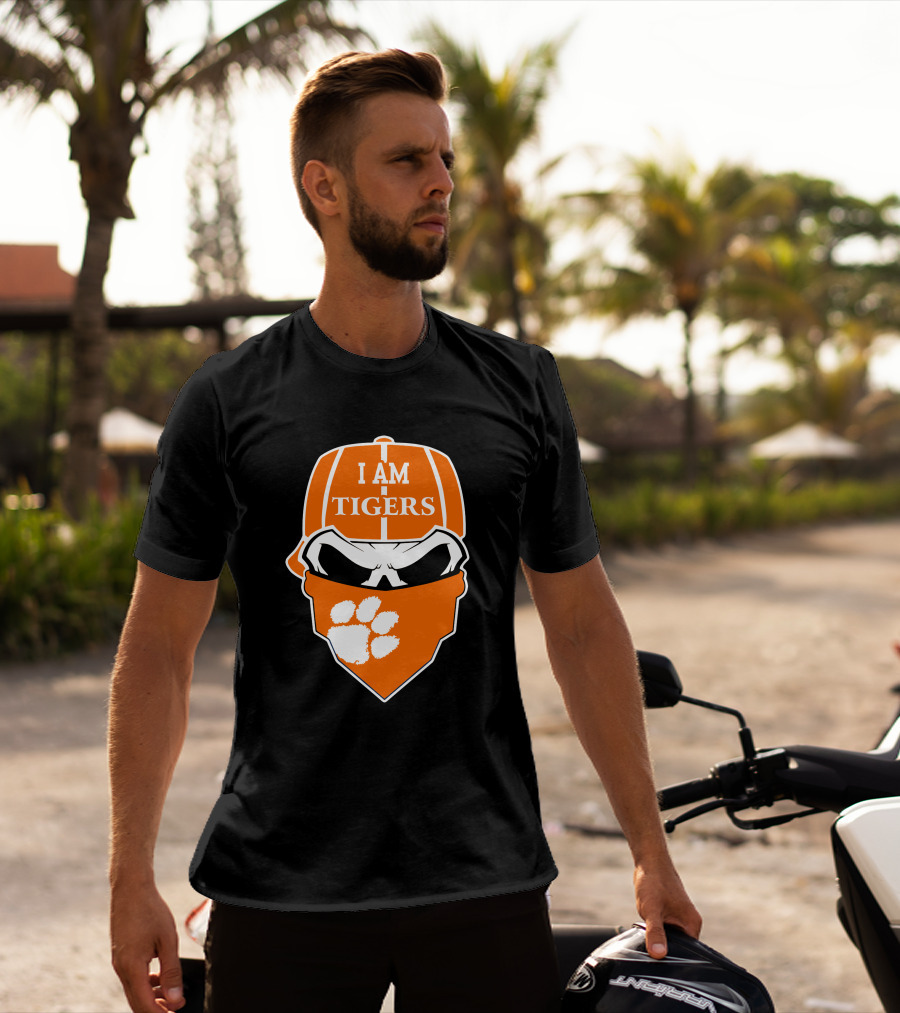 Clemson Tigers I Am Tigers Skull Paw T-Shirt