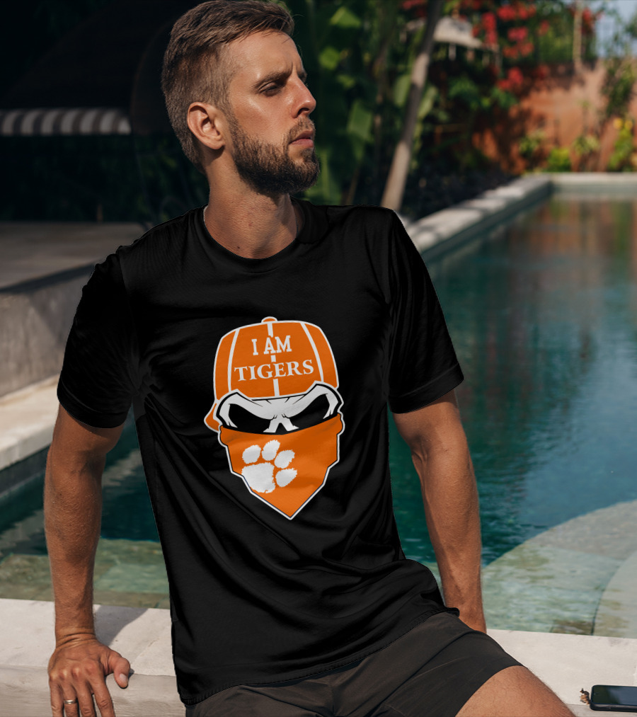 Clemson Tigers I Am Tigers Skull Paw T-Shirt