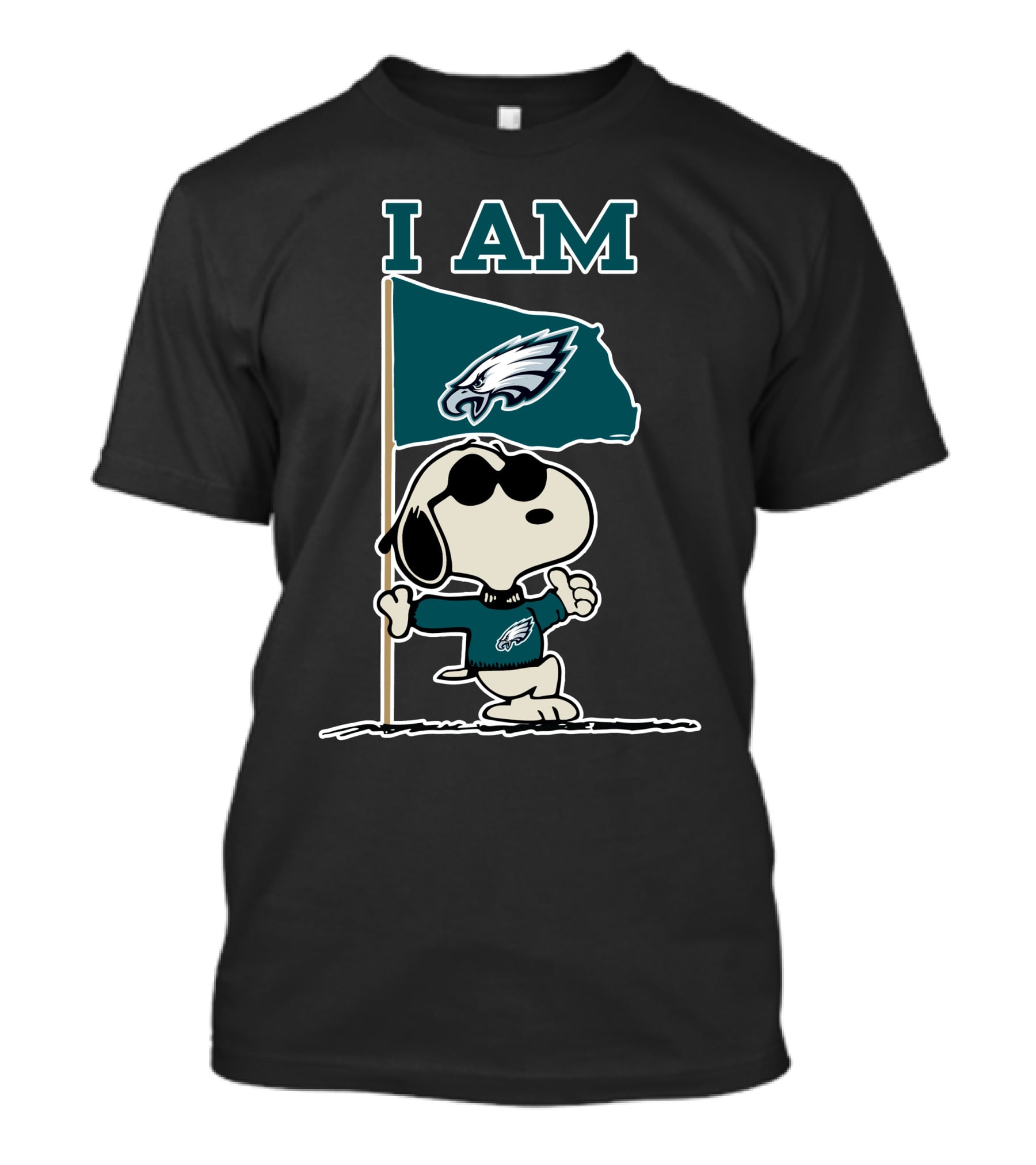 I Am Philadelphia Eagles Snoopy Flag T-Shirt