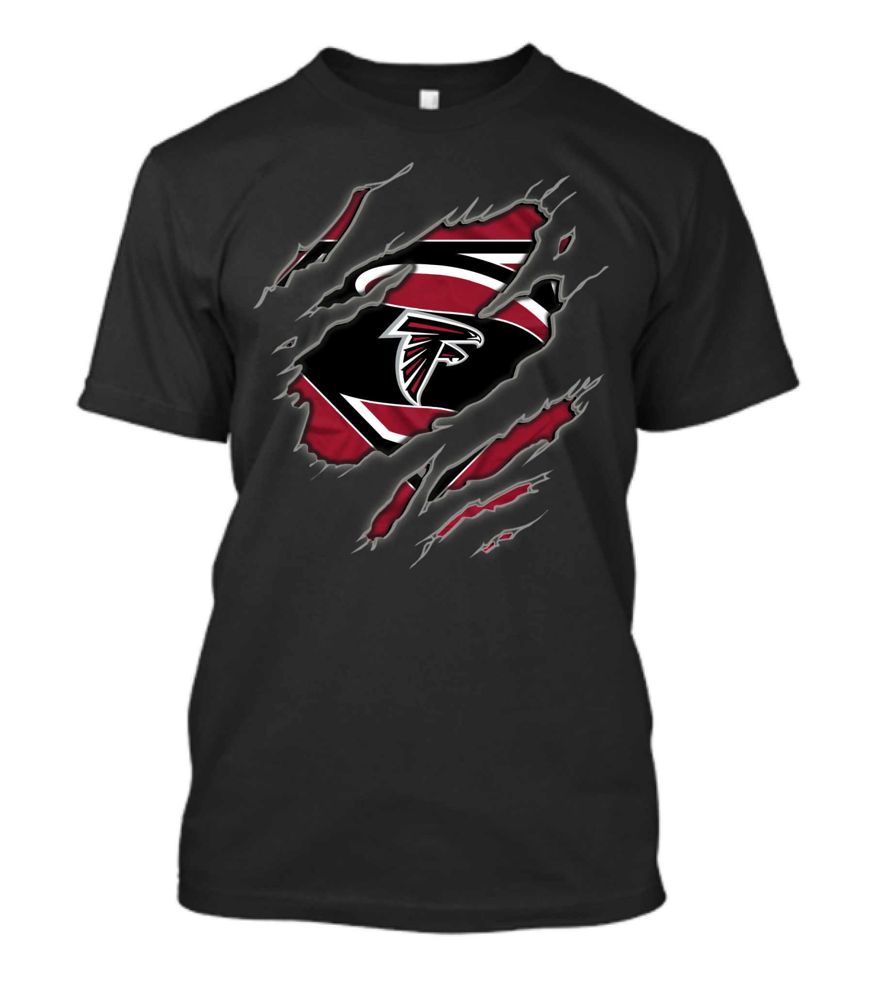 Atlanta Falcons Ripped Logo Superman Style T-Shirt