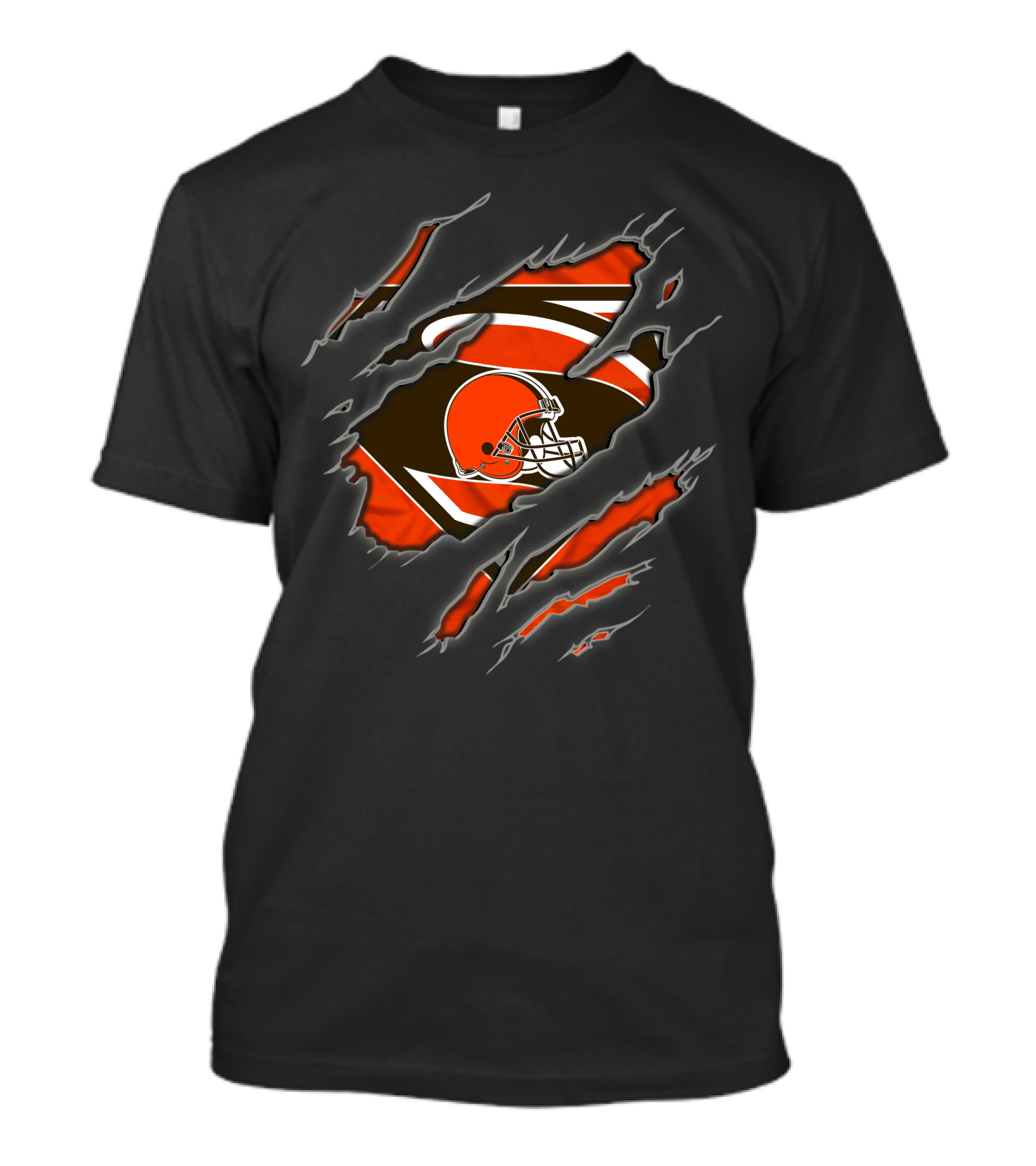 Cleveland Browns Superman Logo Rip With Helmet T-Shirt