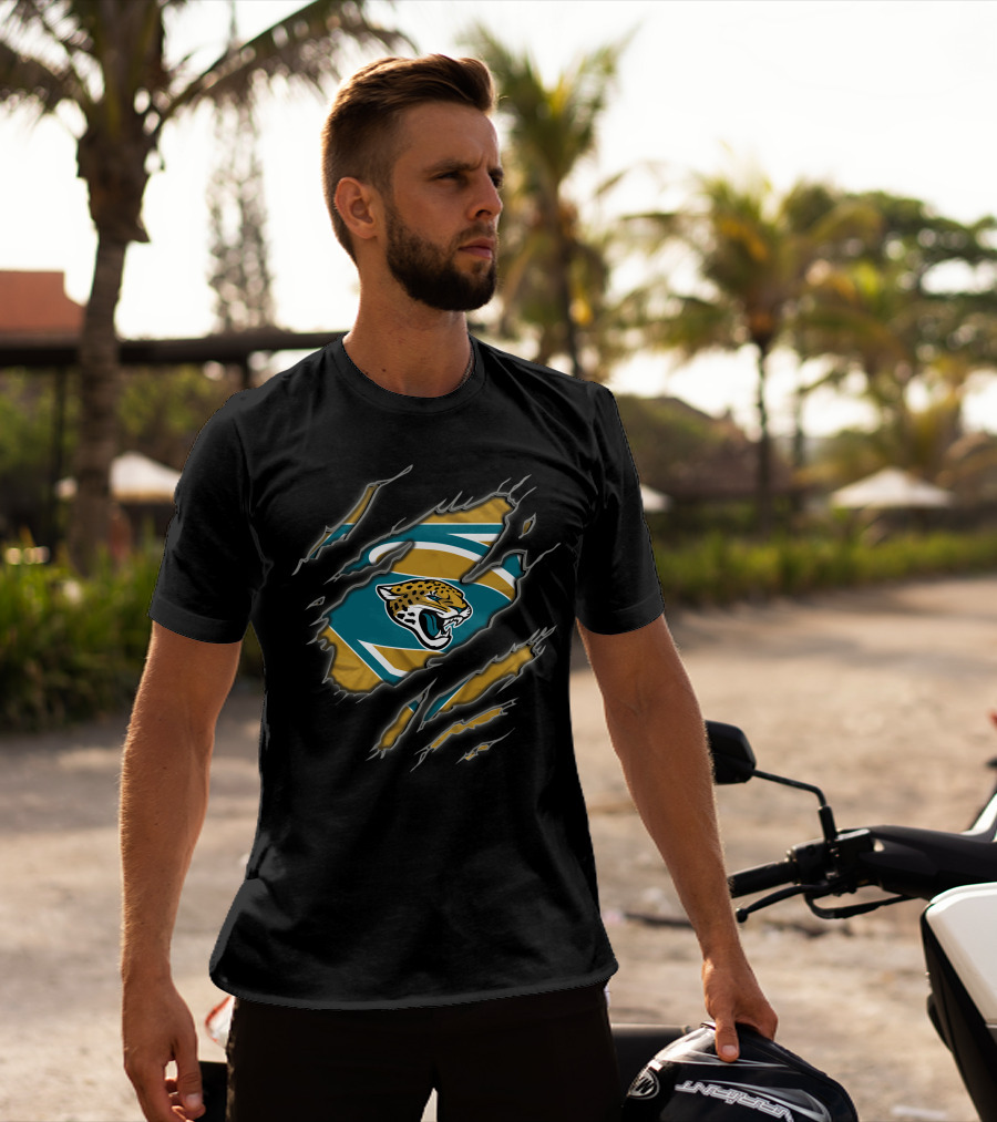 Jacksonville Jaguars Superman Logo Claw Marks T-Shirt