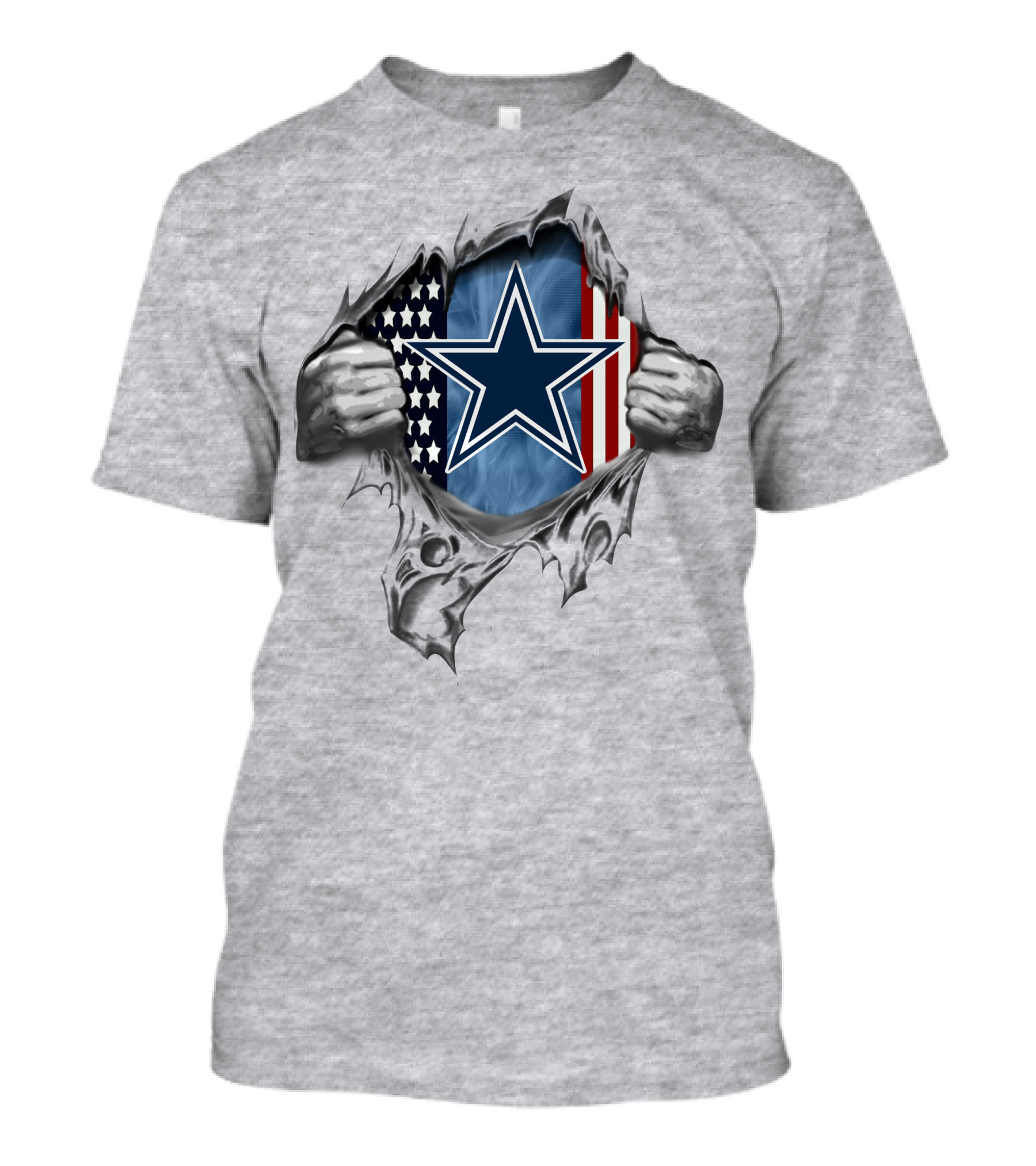 Dallas Cowboys Star And American Flag T-Shirt