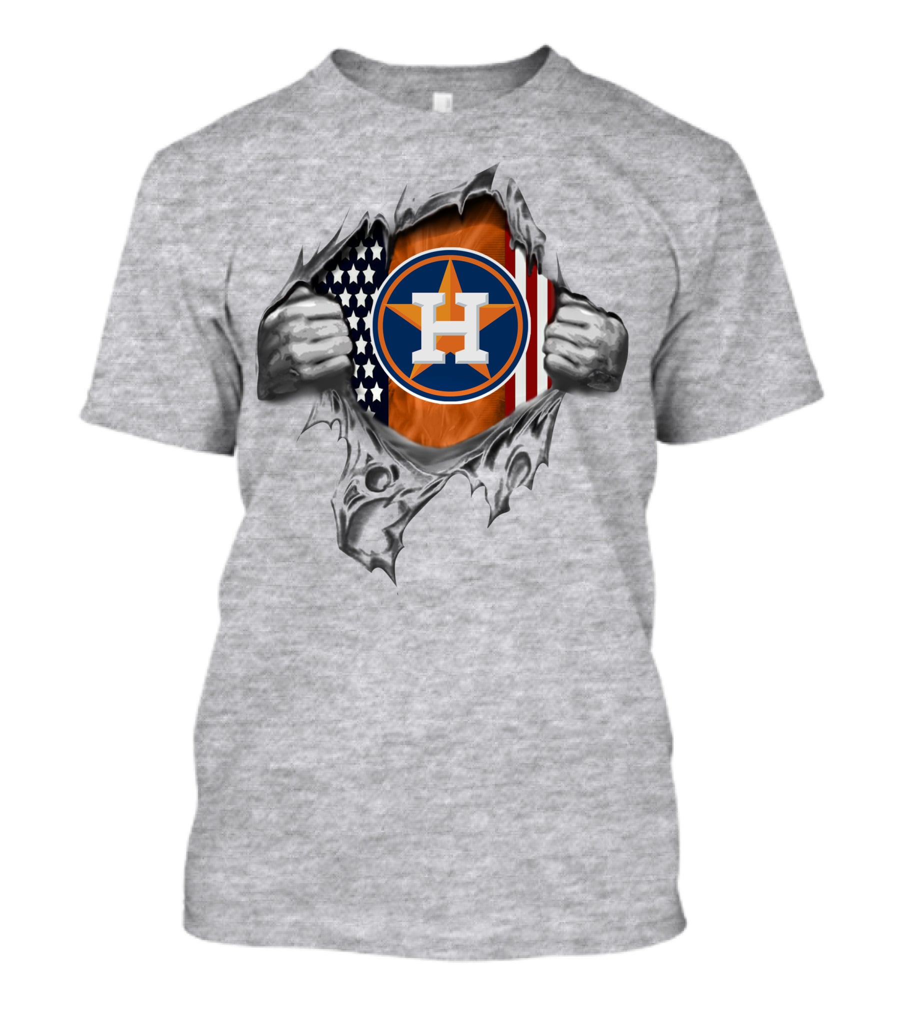 Houston Astros American Flag Patriotic T-Shirt