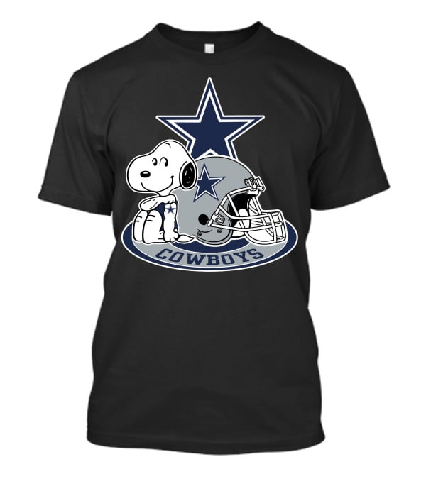 Dallas Cowboys Snoopy With Star Logo And Helmet T-Shirt