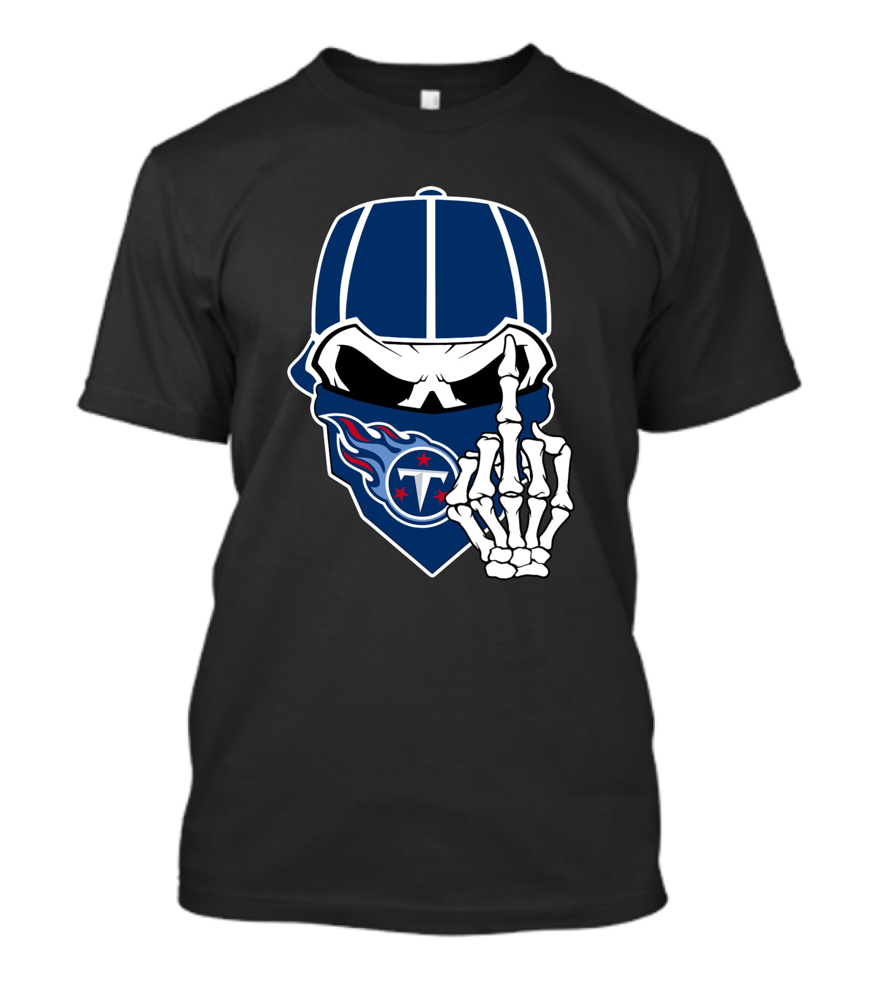 Tennessee Titans Skull Skeleton Hand Gesture T-Shirt