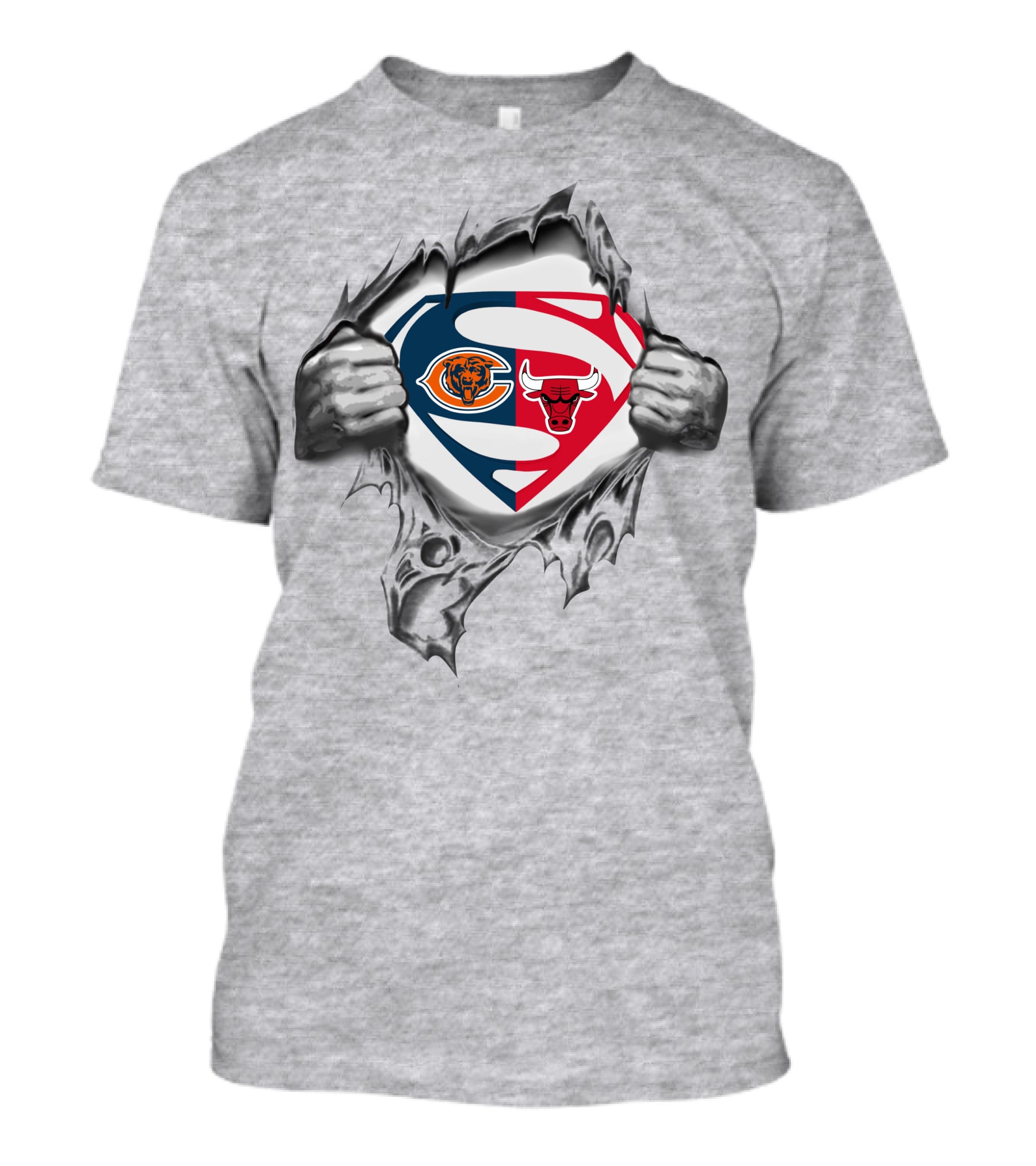 Chicago Bears Bulls Superman Emblem Crossover T-Shirt