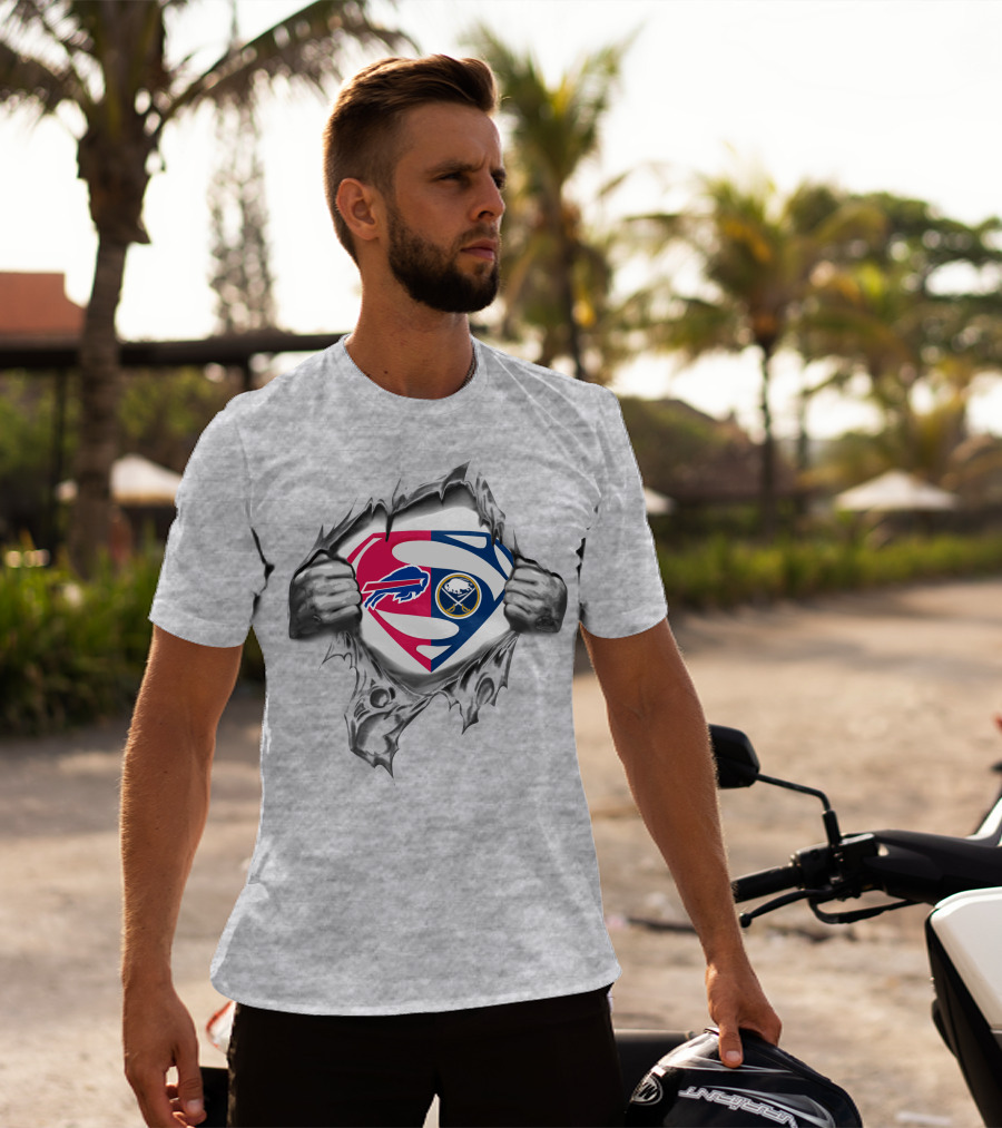 Buffalo Bills Buffalo Sabres Superman Logo Mashup T-Shirt