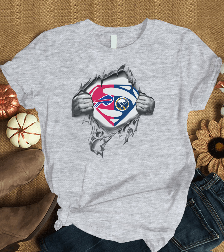 Buffalo Bills Buffalo Sabres Superman Logo Mashup T-Shirt