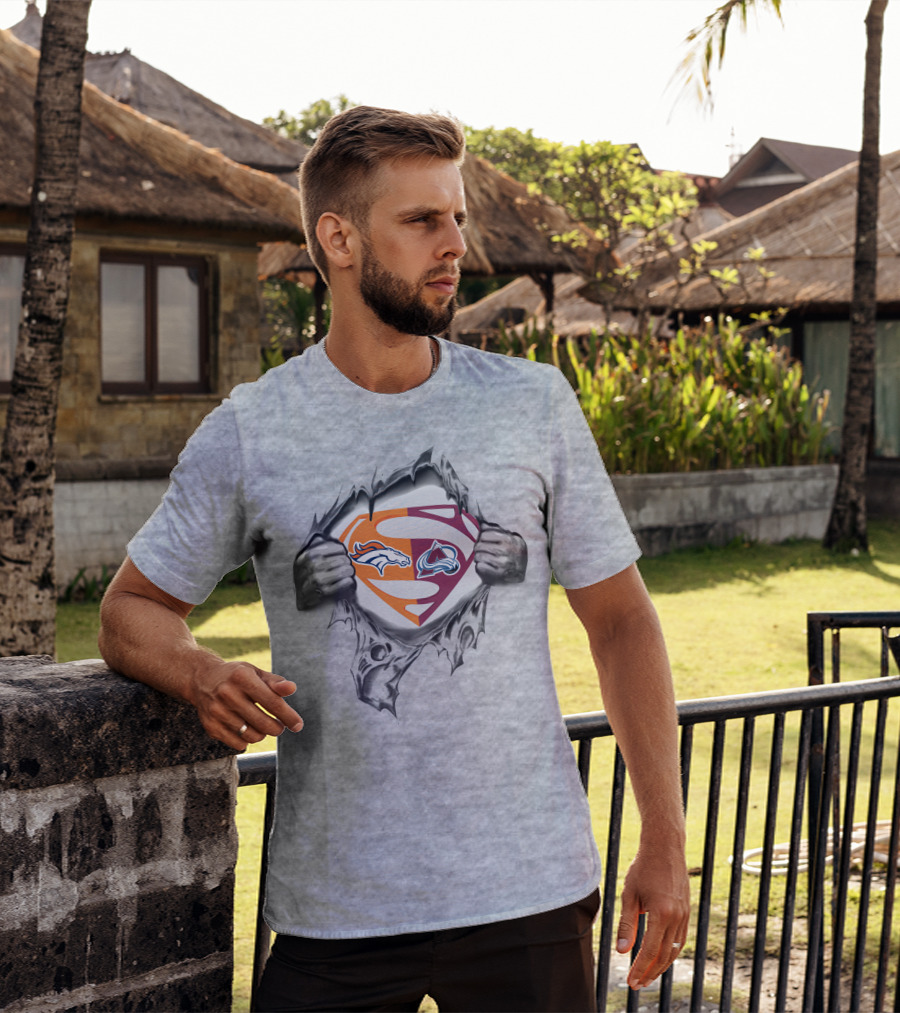 Broncos Colorado Avalanche Superman Logo Mashup T-Shirt