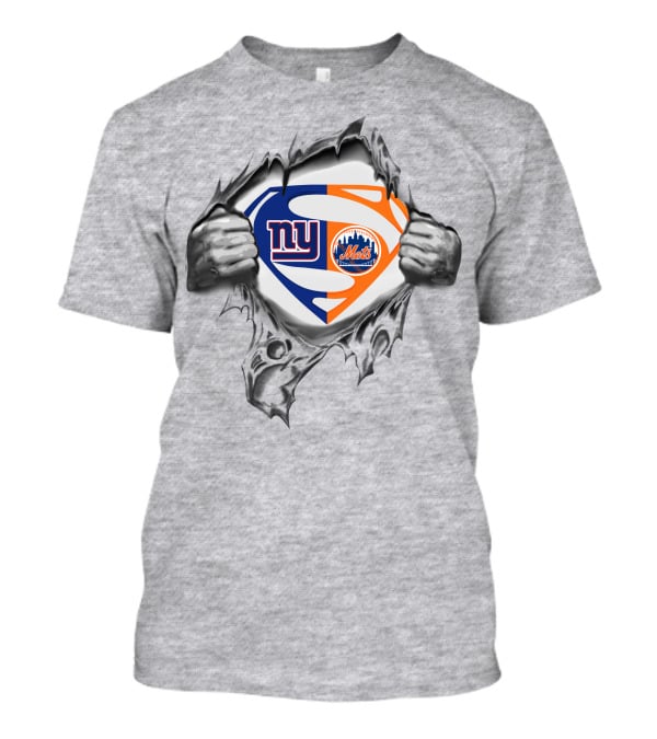 Giants New York Mets Superman Logo Mashup T-Shirt