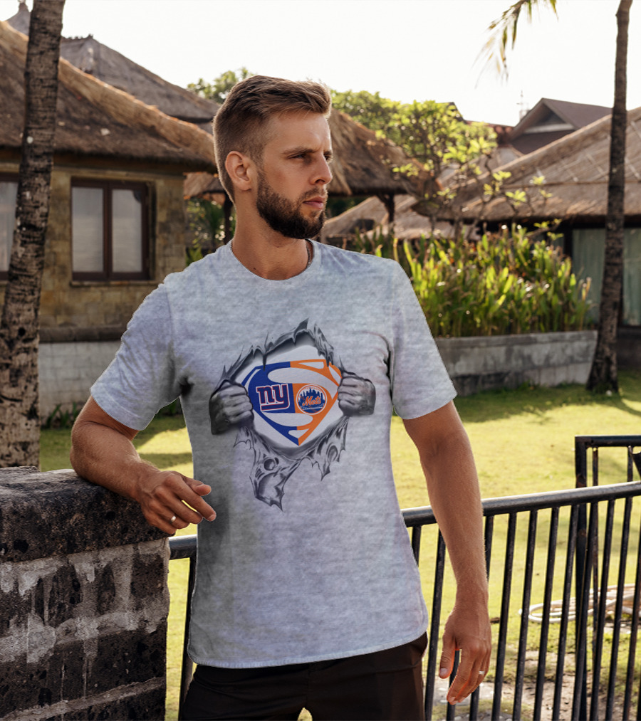 Giants New York Mets Superman Logo Mashup T-Shirt