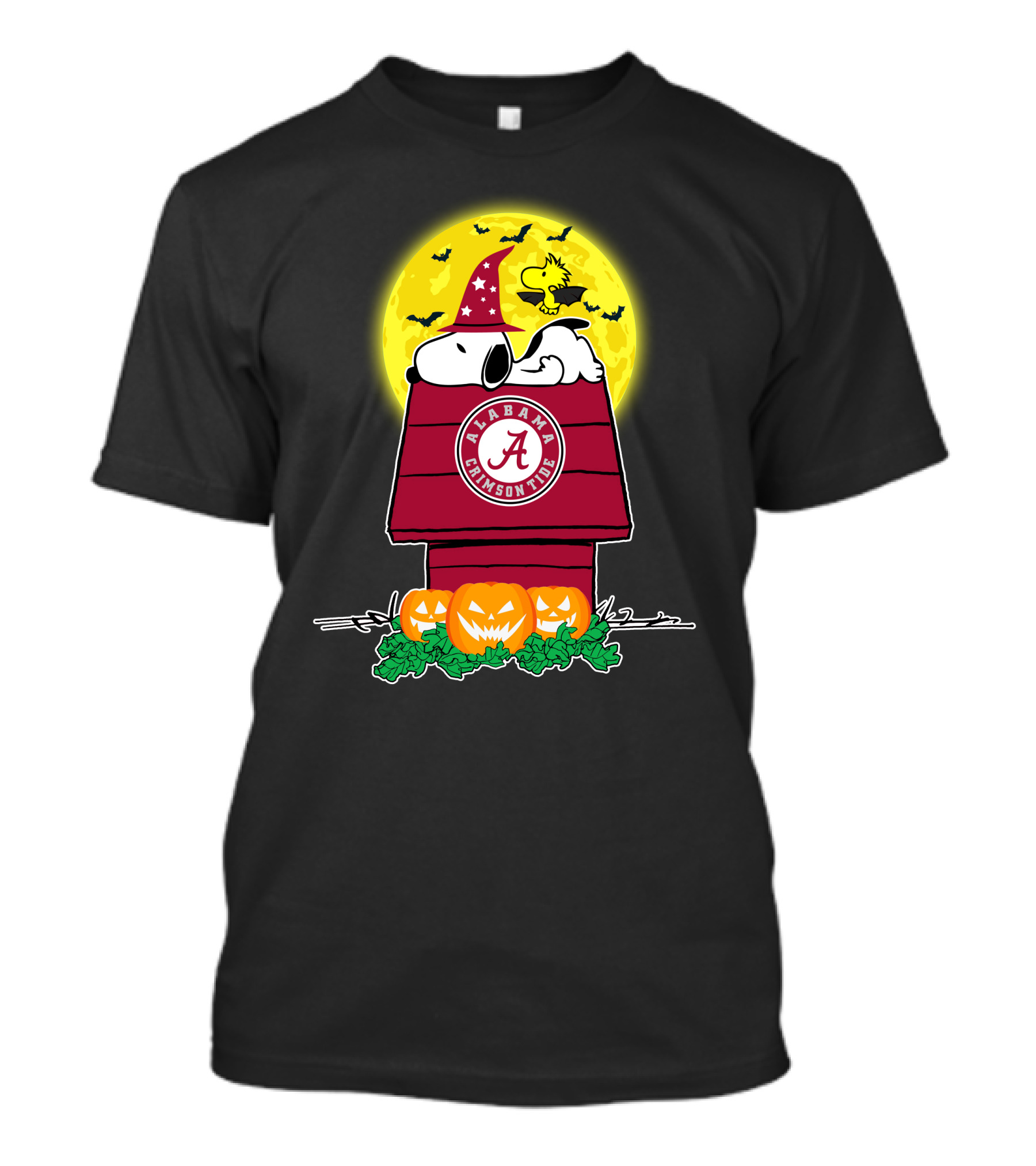 Snoopy Halloween Alabama Crimson Tide Peanuts Pumpkin Woodstock T-Shirt