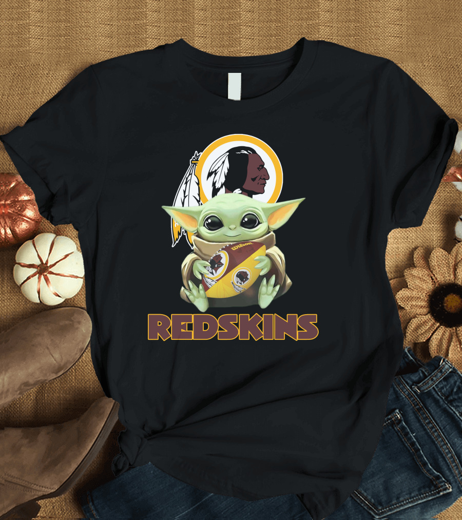 Redskins Baby Yoda Holding Washington Football T-Shirt