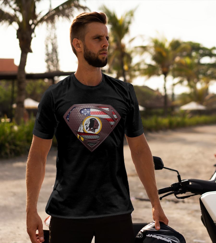 Washington Redskins Superman American Flag T-Shirt
