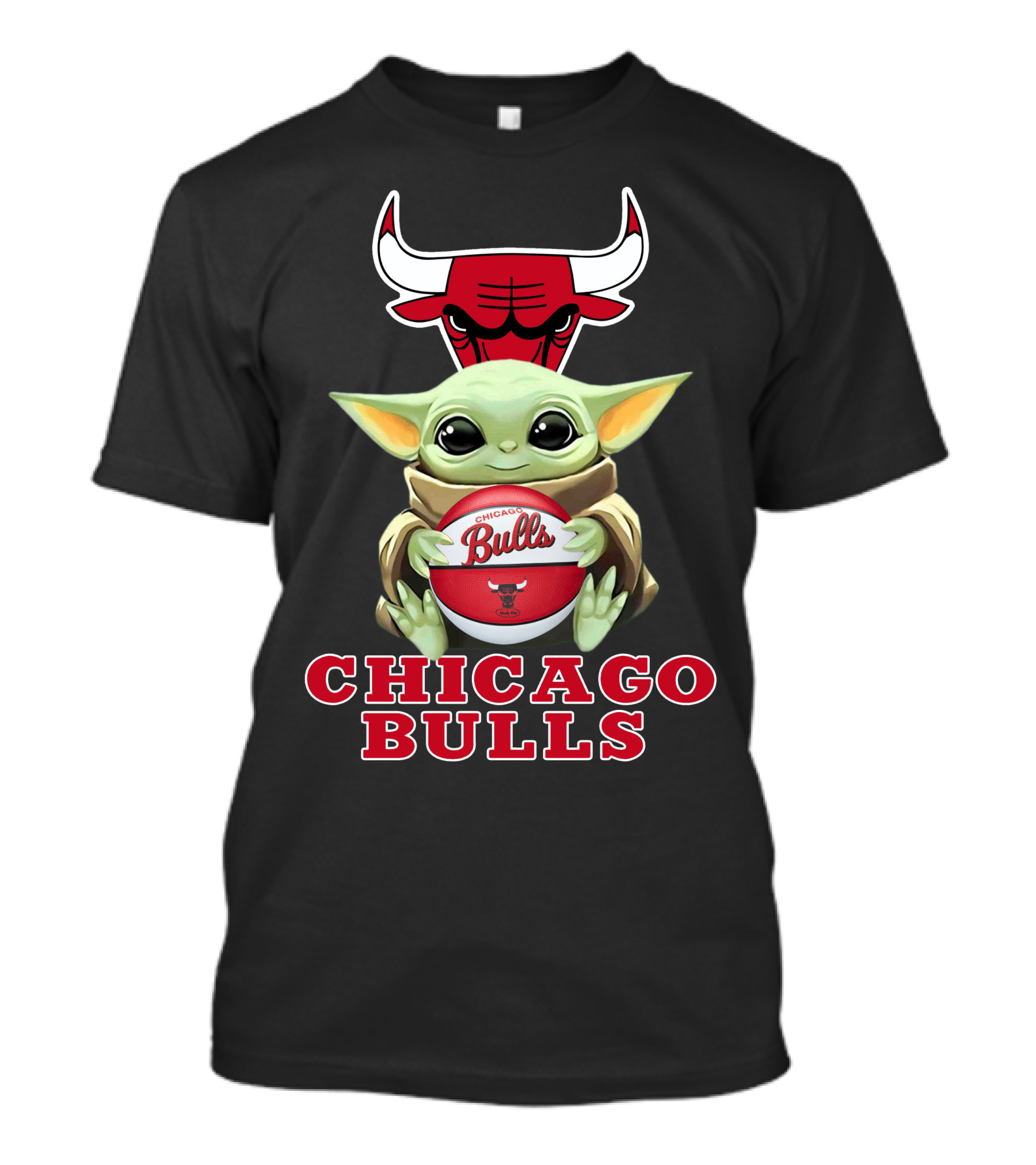 Chicago Bulls Baby Yoda Holding Basketball T-Shirt