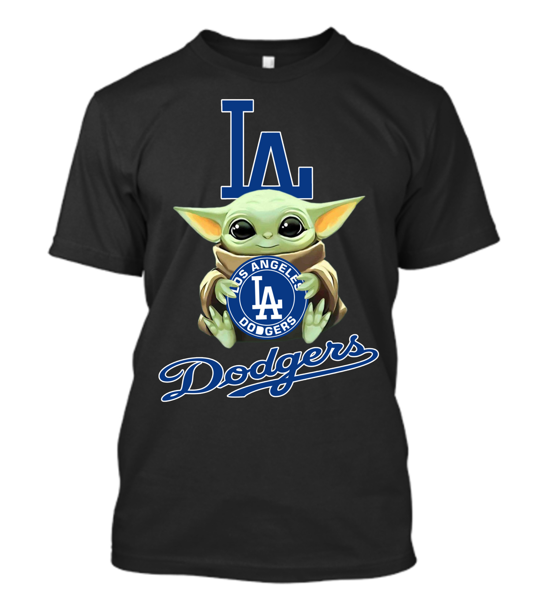 Los Angeles Dodgers Baby Yoda Holding La T-Shirt