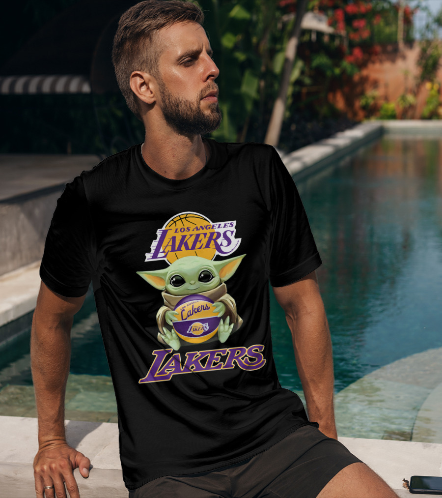 Los Angeles Lakers Baby Yoda Basketball Fan T-Shirt