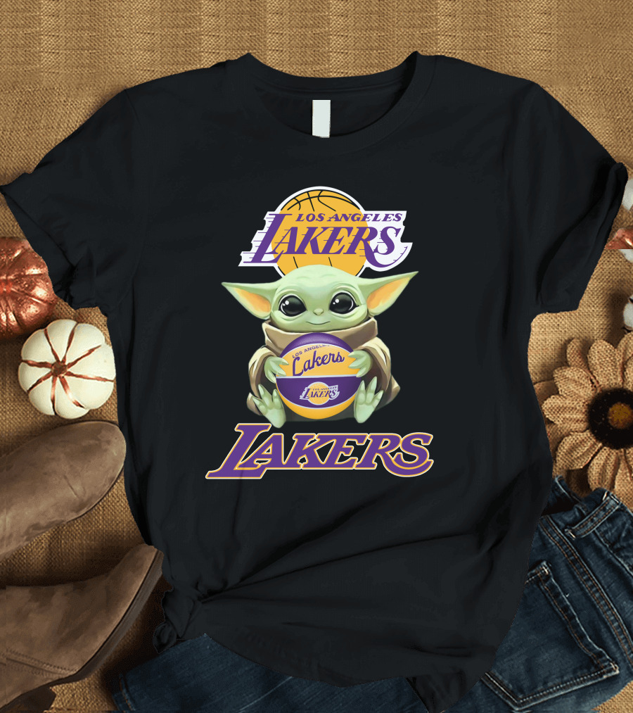 Los Angeles Lakers Baby Yoda Basketball Fan T-Shirt