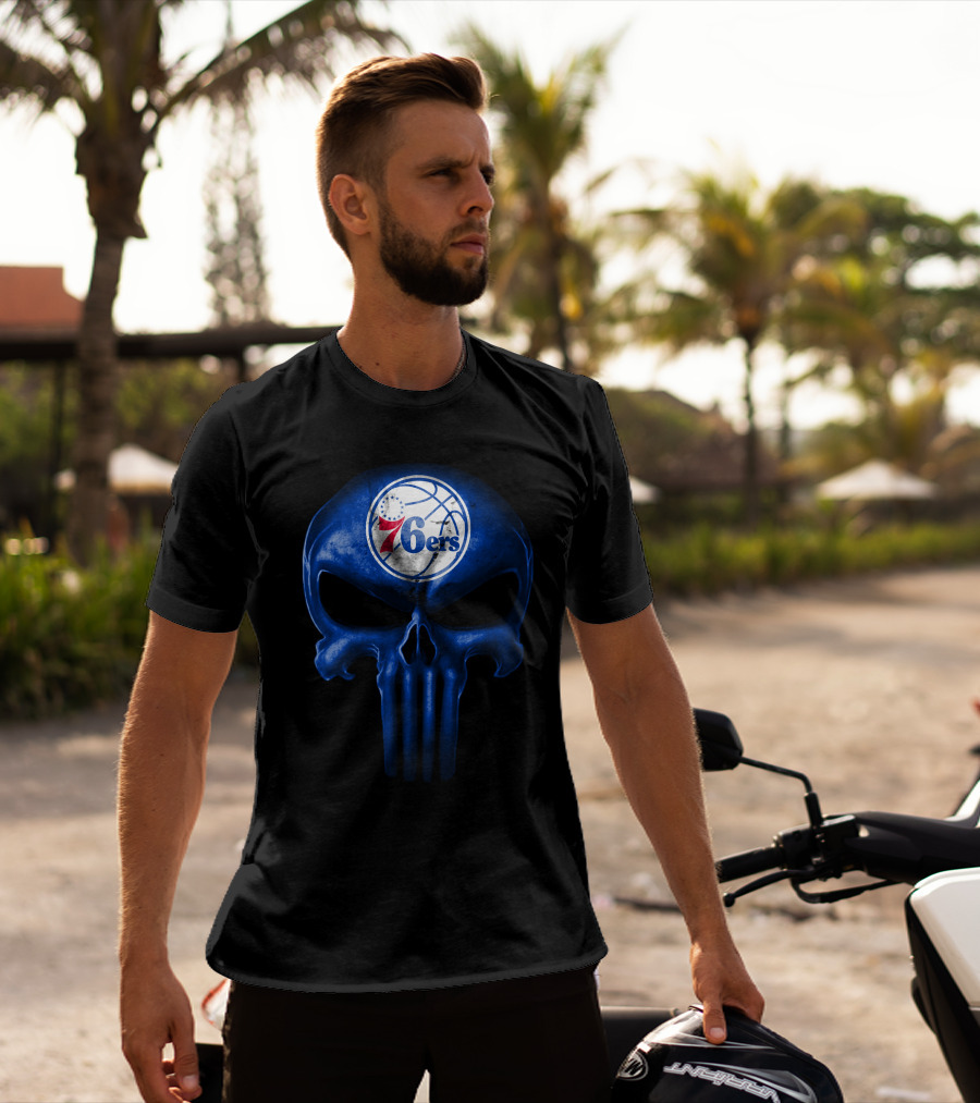 Philadelphia 76ers Punisher Skull T-Shirt