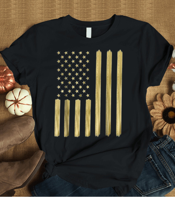 T-Shirt: American Flag Faux Gold Paint T-Shirt American Flag Faux Gold Paint T-Shirt