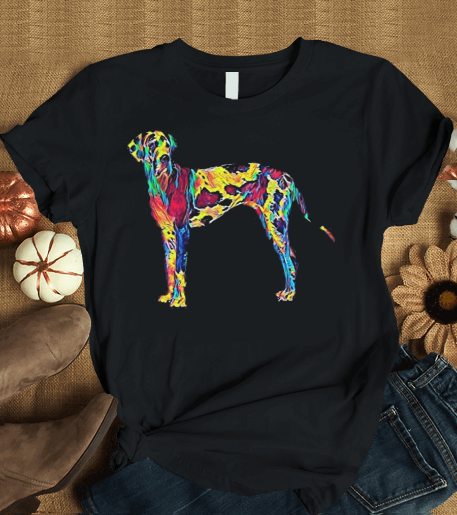 Big Dog Great Dane Colorful Psychedelic T-Shirt