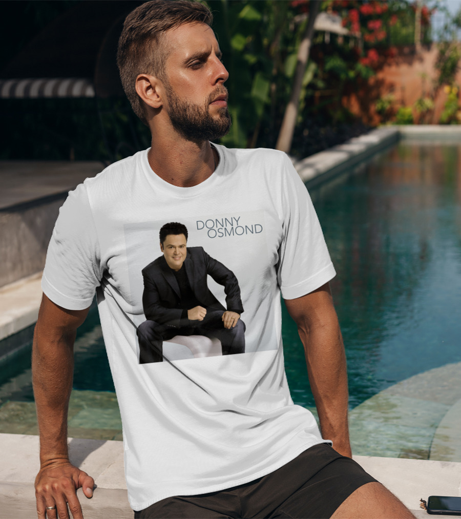 DONNY OSMOND Sitting In Black Suit T-Shirt