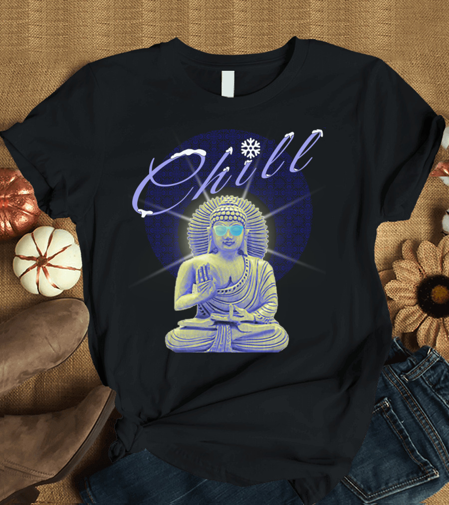 Chill Buddha with Sunglasses and Snowflake T-Shirt