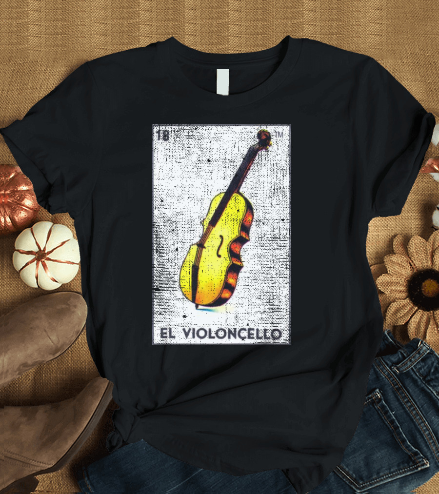 El Violoncello 18 Mexican Loteria Bingo Card T-Shirt