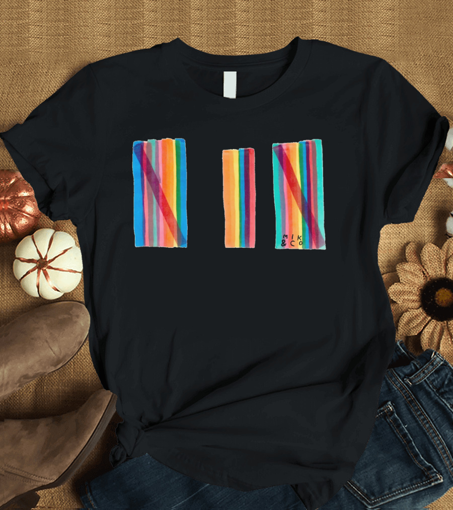 The Laughy Taffy Mik and Co Bright Colorful Stripes T-Shirt