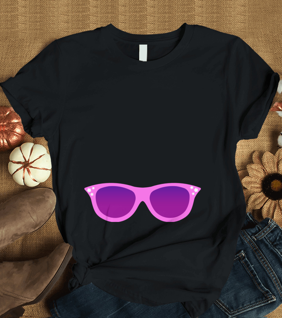 Beach Bump Girl Pink Sunglasses with Star Details T-Shirt