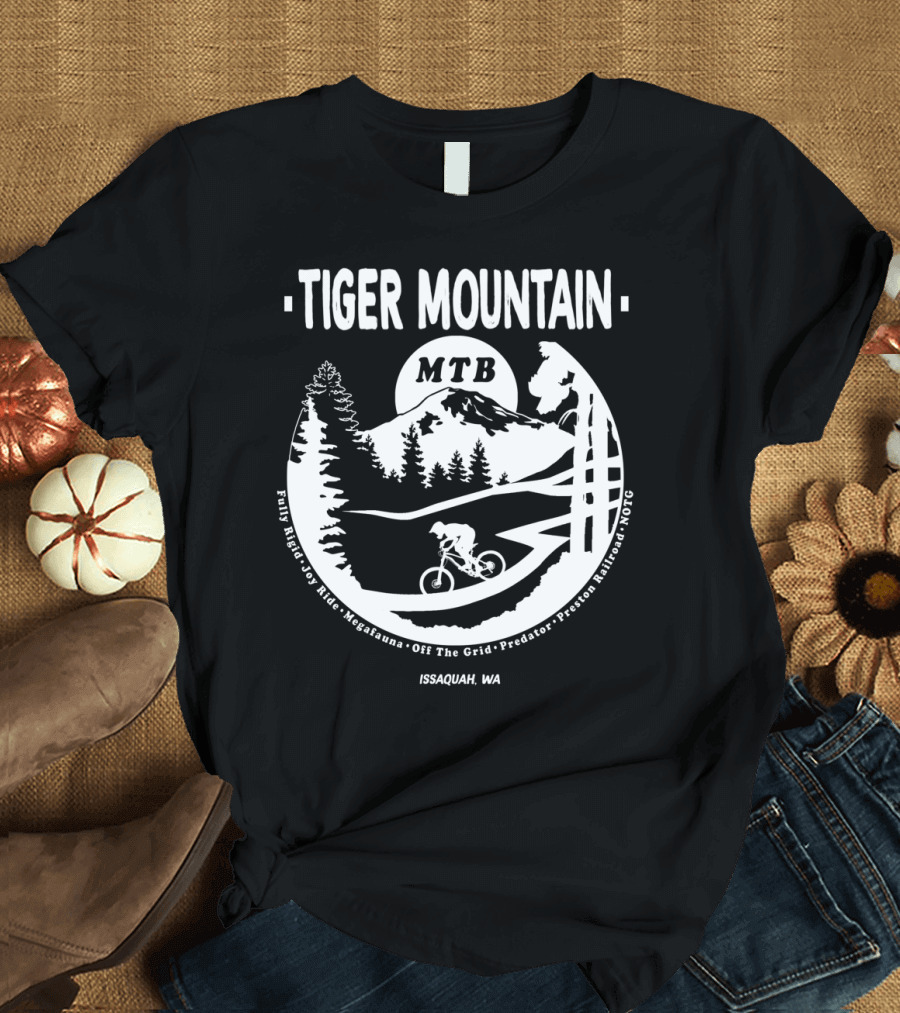 Tiger Mountain MTB Fully Rigid Joy Ride Megafauna Off The Grid Predator Issaquah WA T-Shirt